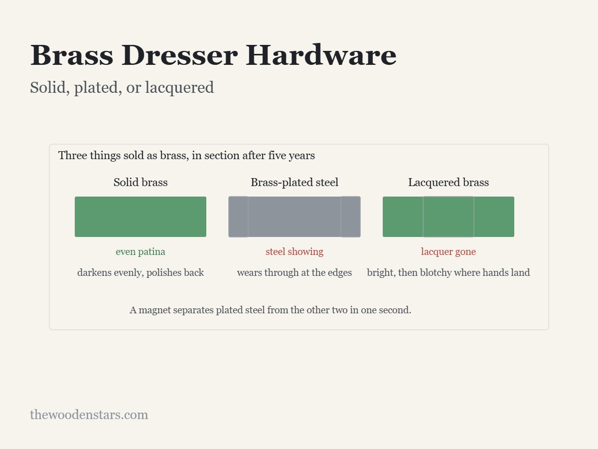 Brass Dresser Hardware: Solid, plated, or lacquered. Diagram from the article.
