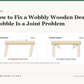 A desk frame racking sideways, and the same frame with a triangular brace at each corner