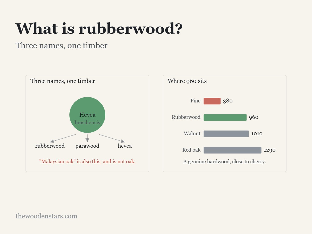 What is rubberwood?: Three names, one timber. Diagram from the article.