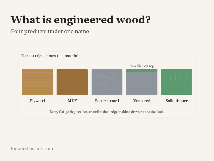 What is engineered wood?: Four products under one name. Diagram from the article.